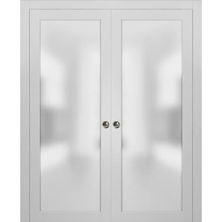 Sartodoors Double Barn Interior Door, 84" x 96", Concrete PLANUM2102DP-WS-6484